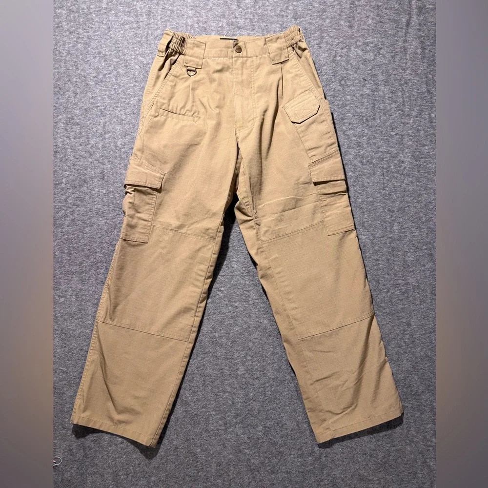 CQR Tactical Utility Cargo Pants mens 30x30 brown work comfort stretch waist